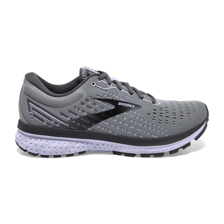 Brooks Ghost 13 Road Running Shoes - Women's - Grey/Blackened Pearl/Purple (78024-HKOT)